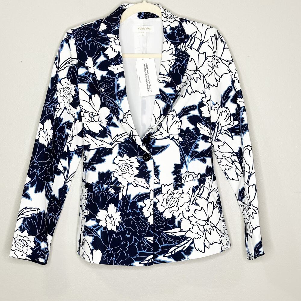 Yumi Kim Womens Trail Blazer Jacket Single Button Floral Gramercy Park Navy XS
